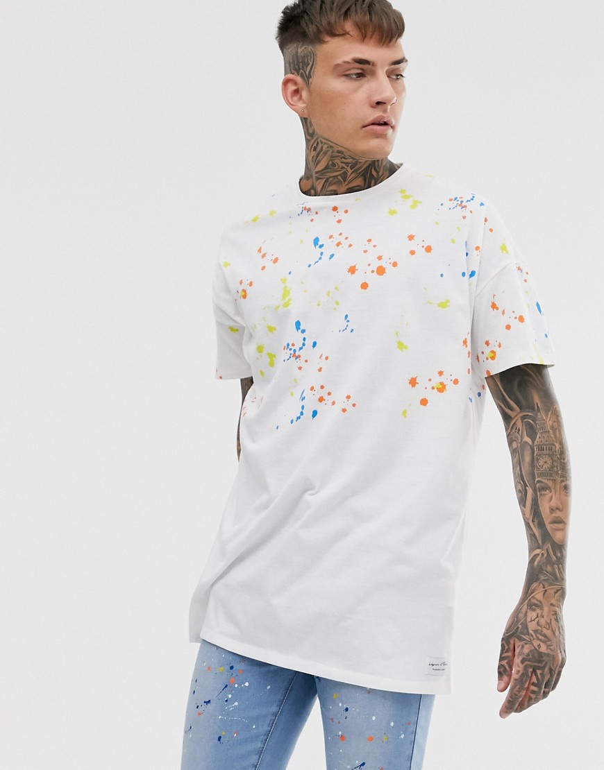 Liquor N Poker - Oversized T-shirt met verfspatten in wit