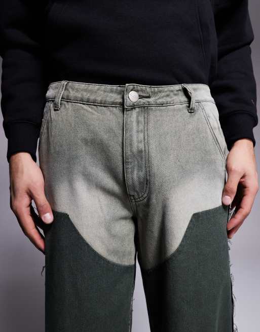 Liquor N Poker paneled jeans in green, 5 of 5