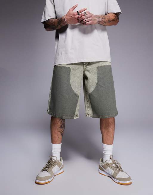 Liquor N Poker - Pantaloncini comodi in denim kaki, 2 di 5