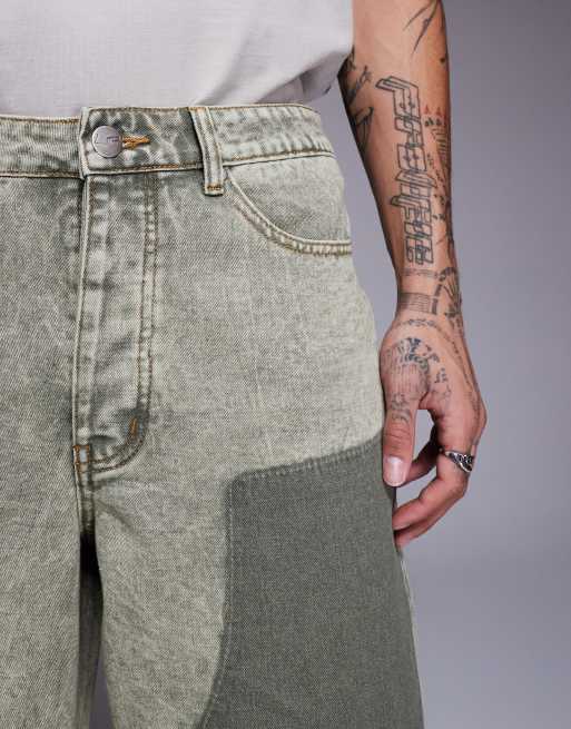 Liquor N Poker - Pantaloncini comodi in denim kaki, 4 di 5