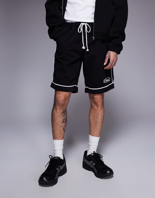 Liquor N Poker - Pantaloncini stile college neri, 5 di 5