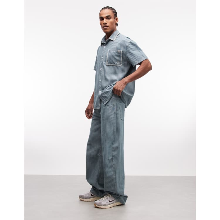 a*i様 デニムセットアップSKIPPER SHIRT/STRAIGHTPANT Liquor N Poker pinstripe denim set in blue | ASOS