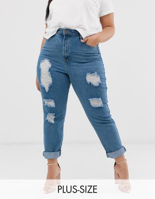 plus size distressed boyfriend jeans