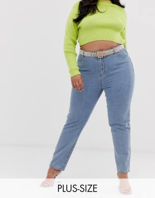 high waisted plus size mom jeans