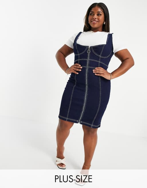 Liquor N Poker Plus – Jeans-Minikleid im Bahnendesign