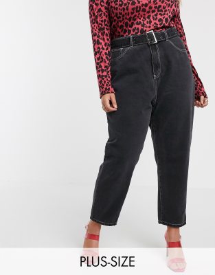 plus black mom jeans