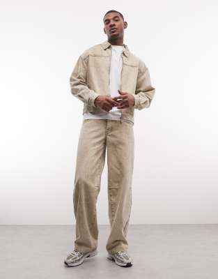 Liquor N Poker Relaxed Baggy Jeans Co-ord In Neutral