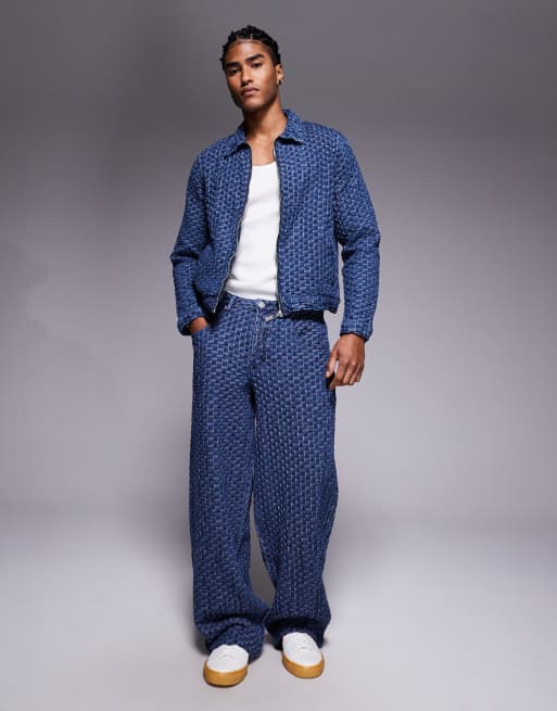Liquor N Poker relaxed baggy jeans co-ord in bubble blue