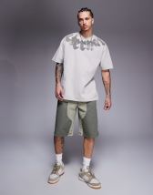 Liquor N Poker overszied varsity hockey t-shirt in black