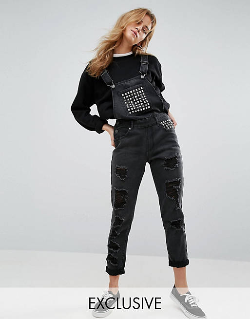 Liquor N Poker Relaxed Fit Studded Overall