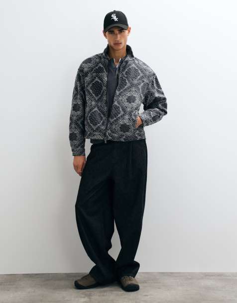 Liquor N Poker relaxed zip up denim jacket and jeans set in dark paisley - view 1