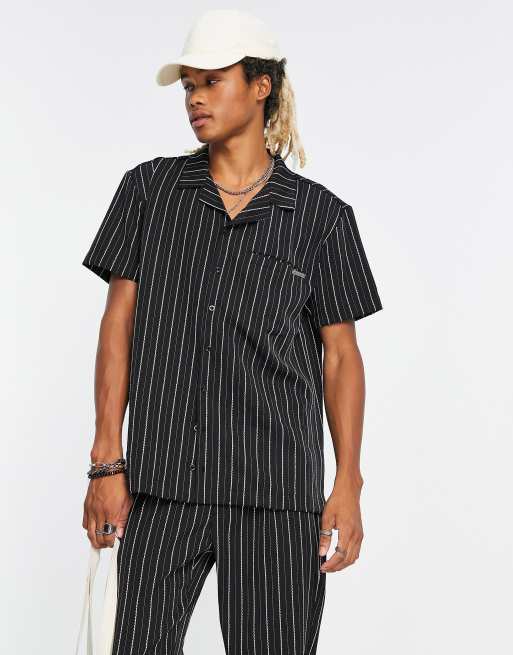 Liquor N Poker Revere Collar Shirt With Chain Print In Black, $19, Asos