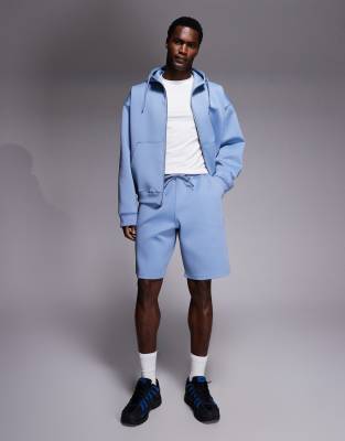 Liquor N Poker Liquor N Poker scuba-style fabric sweat shorts co-ord in pastel blue