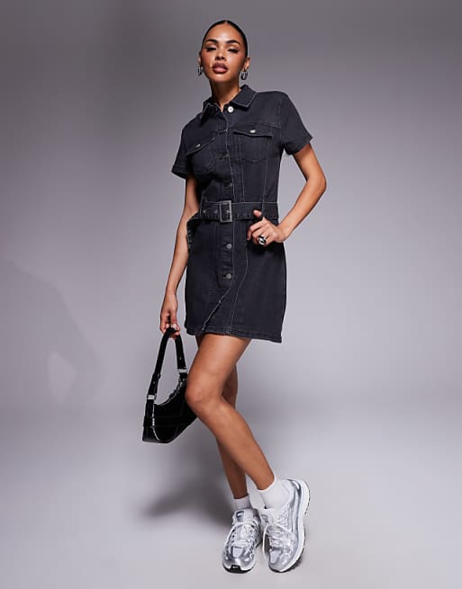 denim dress black utcoco for Women Sleeveless Side Slit Bodycon Midi Jean Dresses for Women 2026 (X-Small, Black) : Clothing, Shoes & Jewelry Isla Black Denim Mini Dress Body Rodeo Diva Fringe Denim Dress