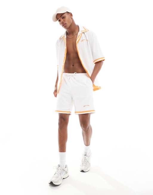 Liquor N Poker shorts with tipping detail in white - part of a set