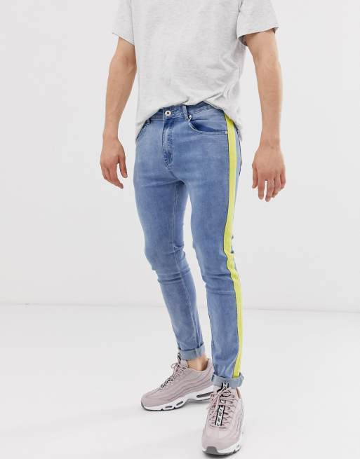 Lime green 2025 stripe jeans