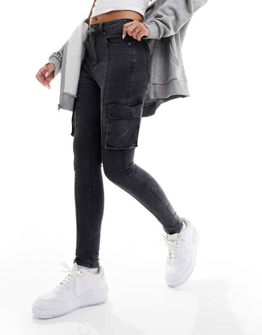 Liquor N Poker - Sorte cargojeans i slim fit