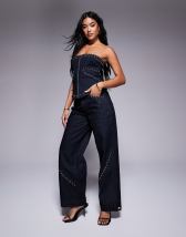 ASOS DESIGN Petite slim fit comfort mom jeans in mid blue