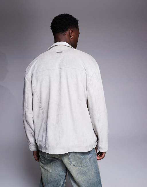 Liquor N Poker suede biker jacket in tan, 4 of 4