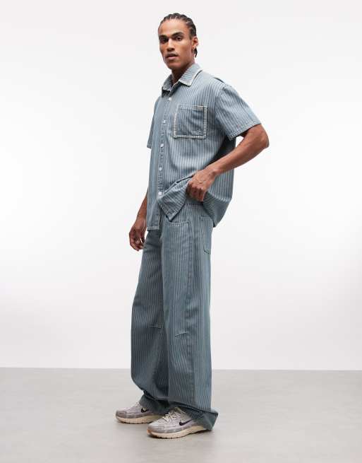 Liquor N Poker super baggy jeans in vintage blue stripe, 2 of 5