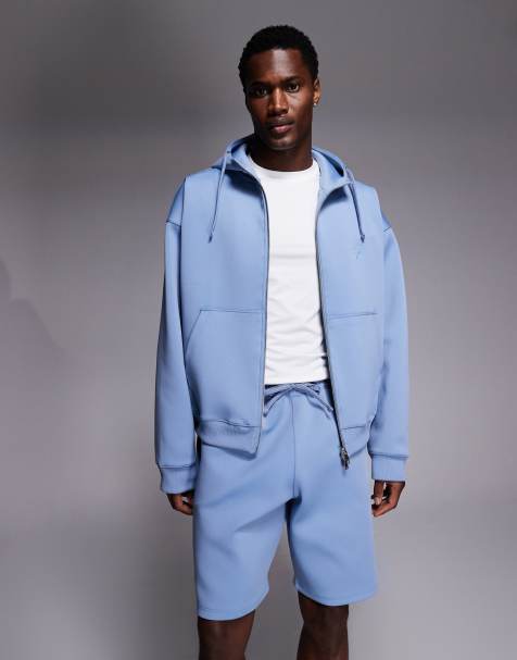 Liquor N Poker – Sweatshorts aus Material in Neoprenoptik in Pastellblau, Kombiteil - view 1