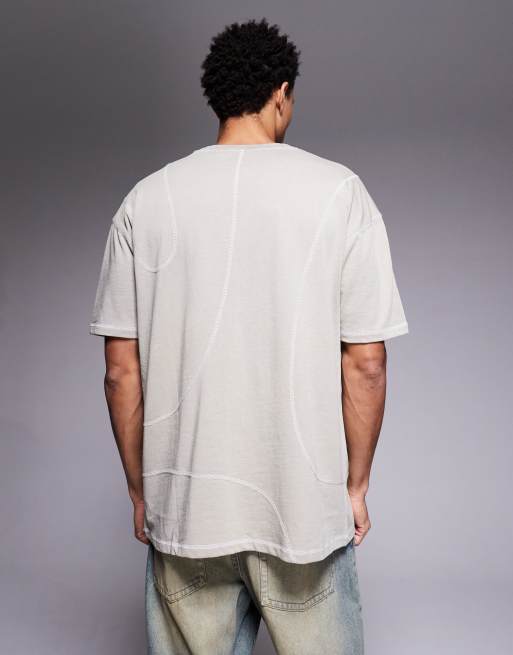 Liquor N Poker - T-shirt décontracté à bords bruts - Beige, 3 de 5