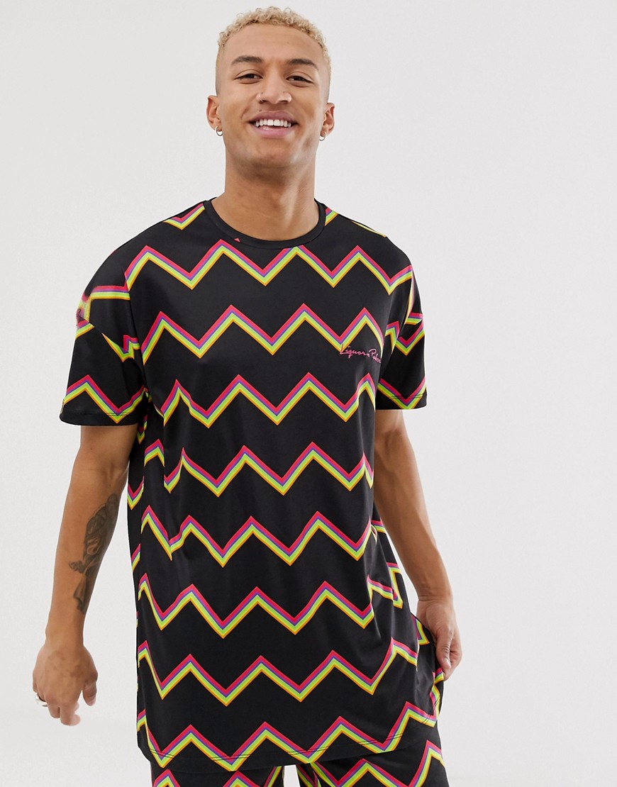 Liquor N Poker - T-shirt met zigzag-strepen, combi-set-Oranje