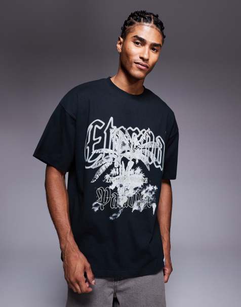 Liquor N Poker - T-Shirt nera con grafica "Eternal Paradise" e logo - view 1