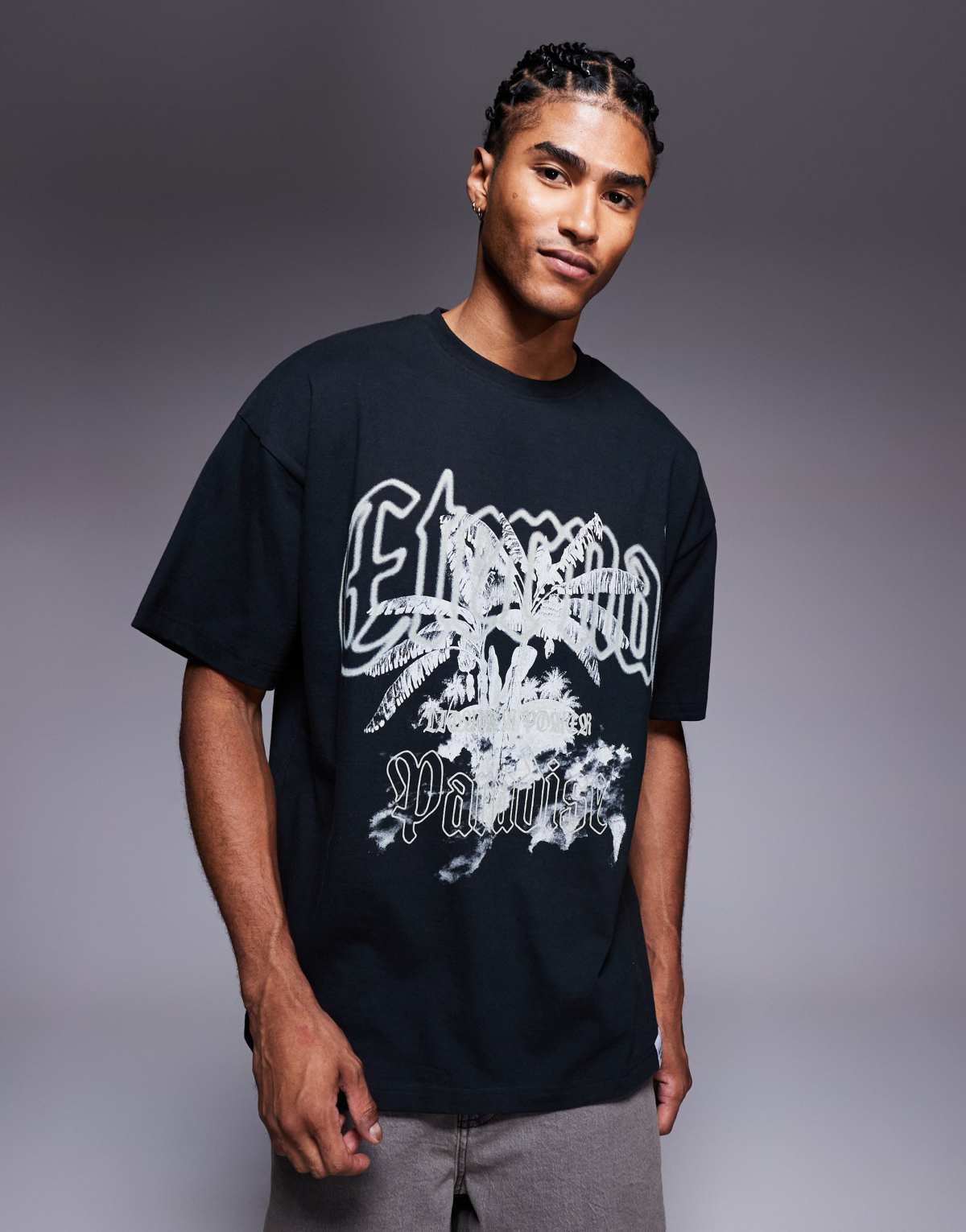 Liquor N Poker t-shirt with eternal paradise graphic logo in black