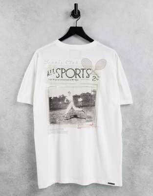 Liquor N Poker Liquor N Poker Tennis Club print t-shirt in off white
