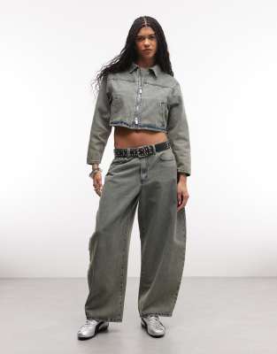 Liquor N Poker Textured Denim Horseshoe Jeans Co-ord In Blue