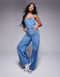 [Liquor N Poker] Liquor N Poker thin strap wide leg jumpsuit in light blue multi 16 MULTI