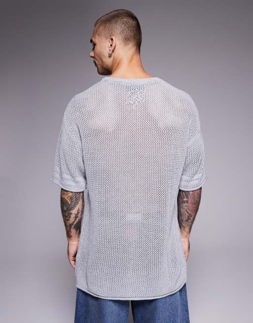 Liquor N Poker - Top in jersey grigio con logo, 3 di 5