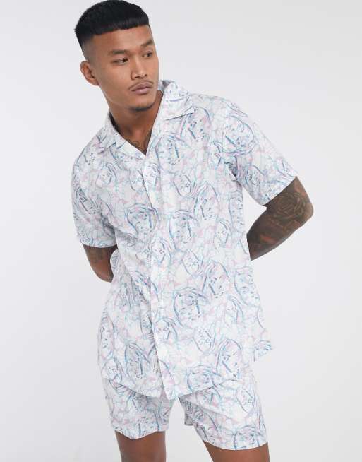 white revere collar shirt