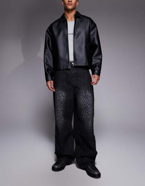 Liquor N Poker - Viper - Sorte baggy jeans med slangeprint - view 1