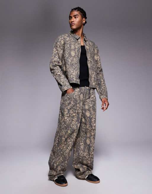 Liquor N Poker – Weite Relaxed-Fit-Jeans in Olivgrün mit