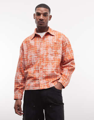 Liquor N Poker Zip Up Shirt In Orange