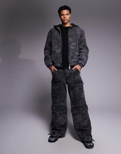 Liquor N Pokerzane baggy cargo jeans in real tree camo (part of a set) - view 1