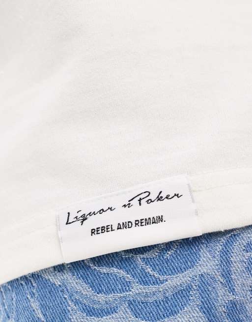 Liquor & Poker oversized t-shirt with fruit back print in white, 4 of 4