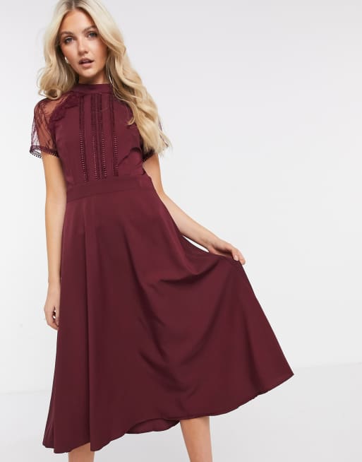 Asos maroon sale dress