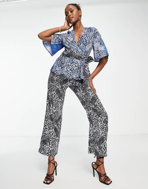 Blue animal hot sale print jumpsuit