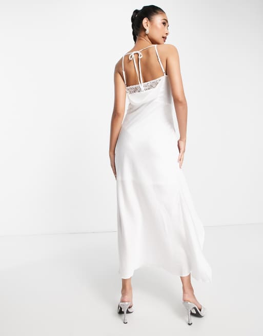 Zara satin cheap white dress