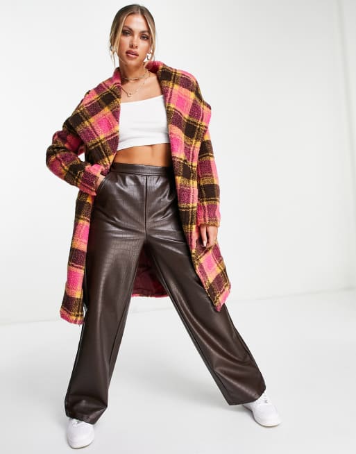 Liquorish - Cappotto avvolgente in multicolore a quadri