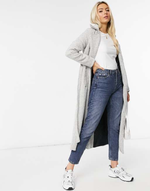 Liquorish - Cappotto lungo avvolgente in grigio