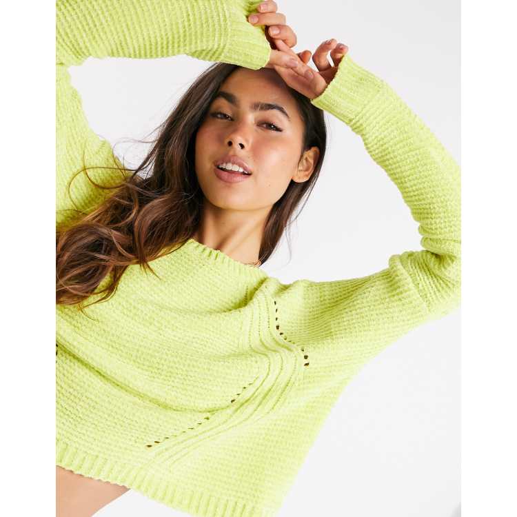 Neon yellow 2025 cropped jumper