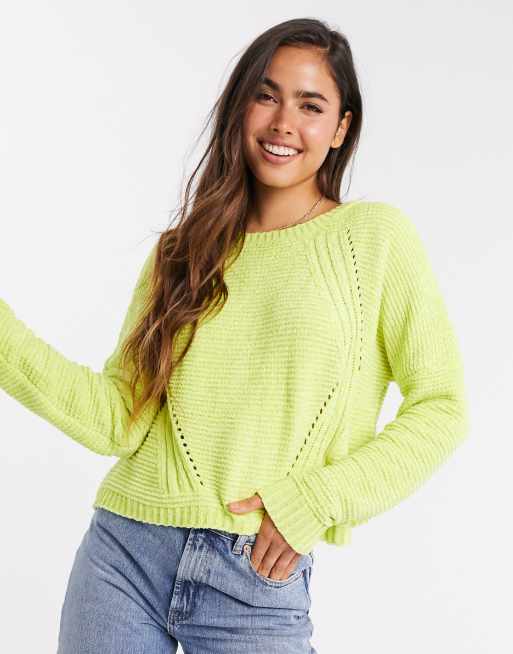 Neon yellow hot sale cropped jumper