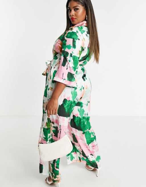 Liquorish Curve - Tuta jumpsuit a camicia con stampa astratta, 4 di 4
