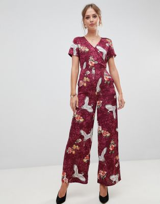 bird print jumpsuit