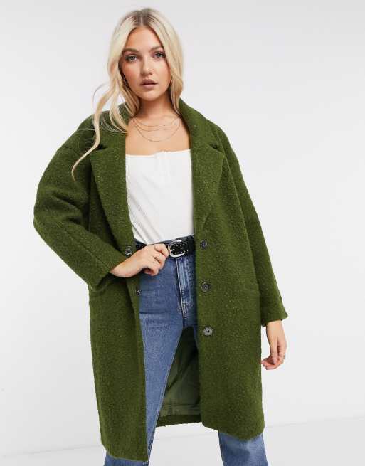 Liquorish fluffy straight coat in olive, 4 of 4