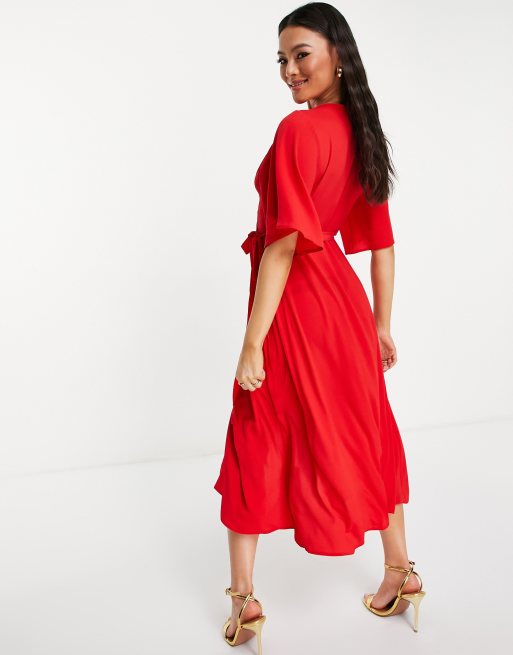 Asos kimono hot sale wrap dress